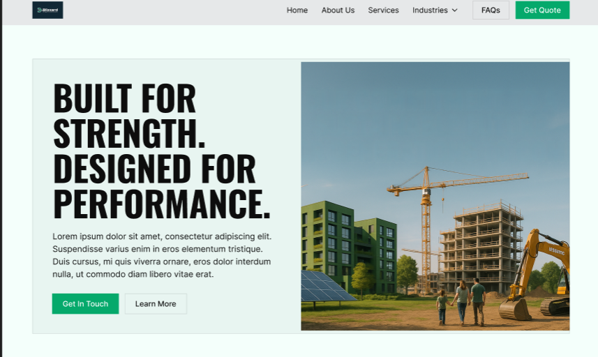 Construction company website